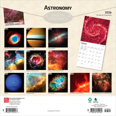 2026 BrownTrout Astronomy 12 x 12 Monthly Wall Calendar (9798330702169)
