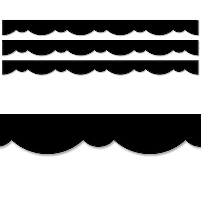 Creative Teaching Press Core Décor Stylish Scallops EZ Border, 2.75 x 35 ft., Black, 3 Packs/Bundle (CTP10457-3)