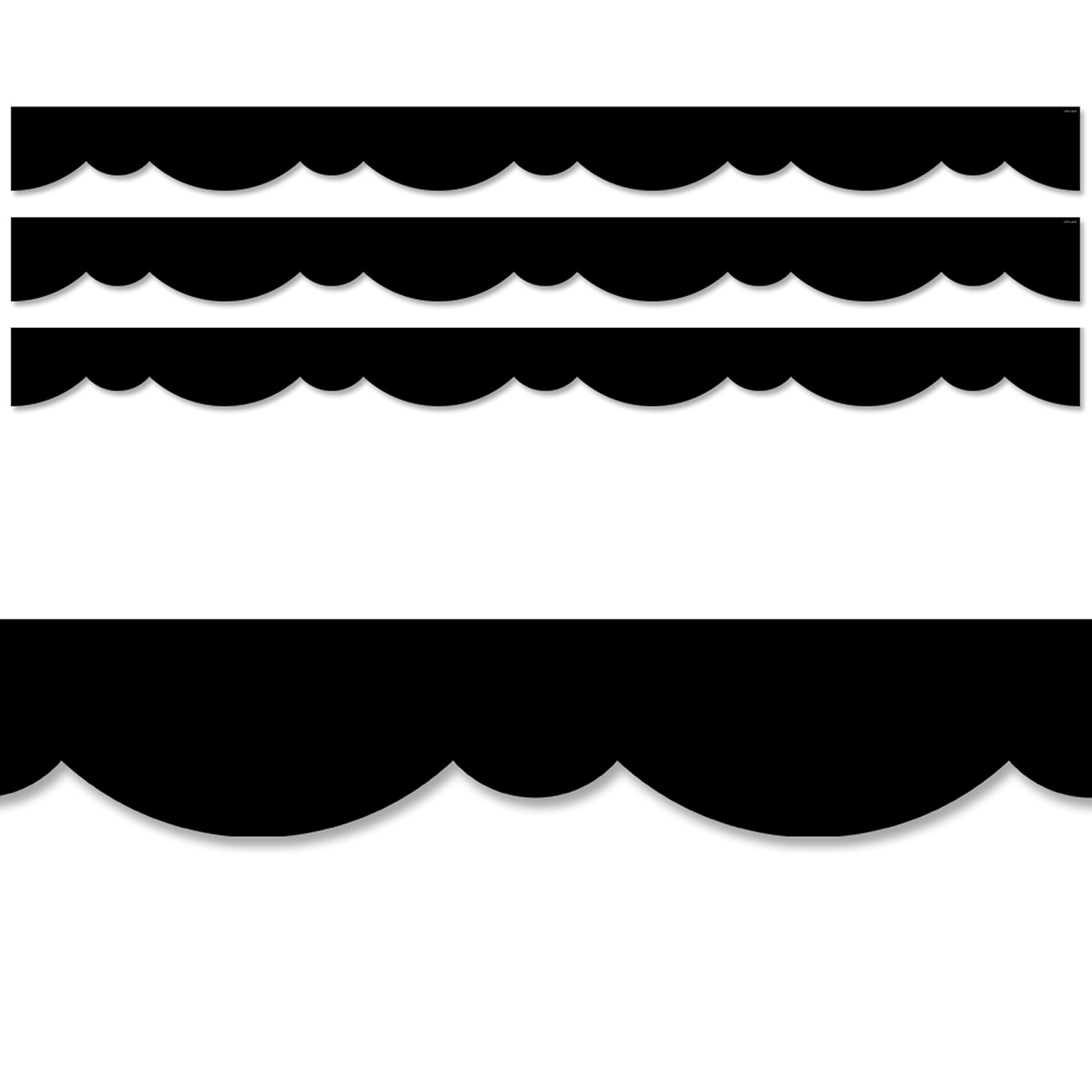 Creative Teaching Press Core Décor Stylish Scallops EZ Border, 2.75 x 35 ft., Black, 3 Packs/Bundle (CTP10457-3)