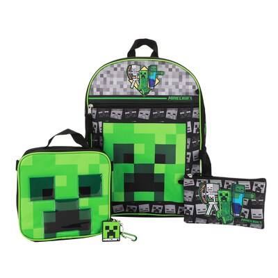 Bioworld Minecraft Kids 5-Piece Backpack Set, Large, Multicolor (B1Y7UR9MNCSB00)