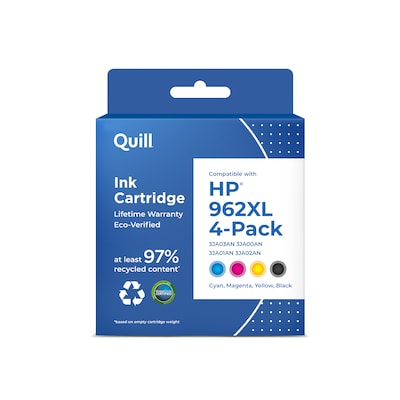 Quill Brand®  Remanufactured Black/Cyan/Magenta/Yellow High Yield Ink Cartridge for HP 962XL