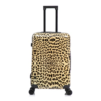 InUSA Prints 24" Hardside Suitcase, 4-Wheeled Spinner, TSA Checkpoint Friendly, Cheetah Animal Print (IUAPC00M-CHE)