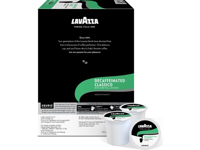 Lavazza Classico Decaf Coffee Keurig® K-Cup® Pods, Medium Roast, 22/Box (5000382581)