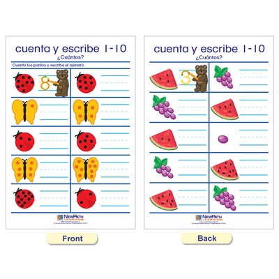 NewPath Learning Number Sense Wall Charts, Spanish Edition, 7/Set (NP-930324)