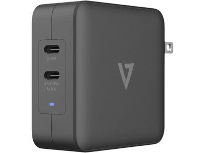 V7 USB-C AC Charger, Black  (ACUSBC65WGAN)