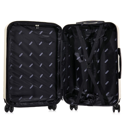 DUKAP Zahav 25.78" Hardside Suitcase, 4-Wheeled Spinner, TSA Checkpoint Friendly, Sand (DKZAH00M-SAN)