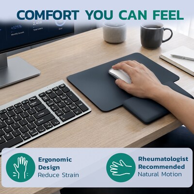 Purely MP78 Mouse Pad with Ergonomic Magnetic Wrist Rest, Black (PCCMP78BK)