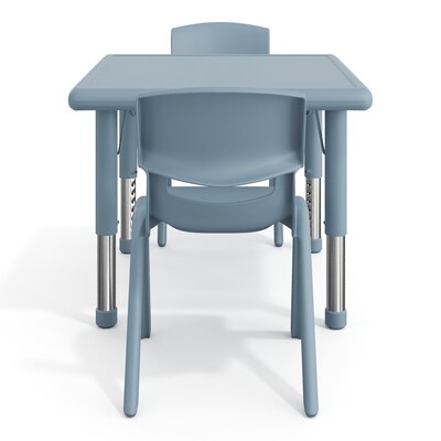 Flash Furniture Emmy Square Activity Table Set, 24" x 24", Height Adjustable, Dusty Blue (YCX232SQRTBDTBR)