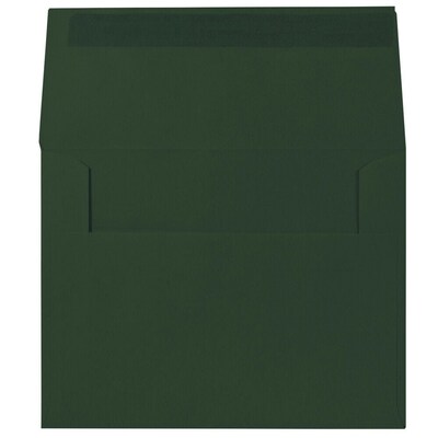 JAM Paper A2 Booklet Envelope 4 3/8 x 5 3/4, Dark Green, 100/Pack (1512744d)