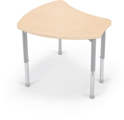 MooreCo Hierarchy Standard Shapes Desk, 30W x 28D, Fusion Maple/Platinum Base (703673562829)