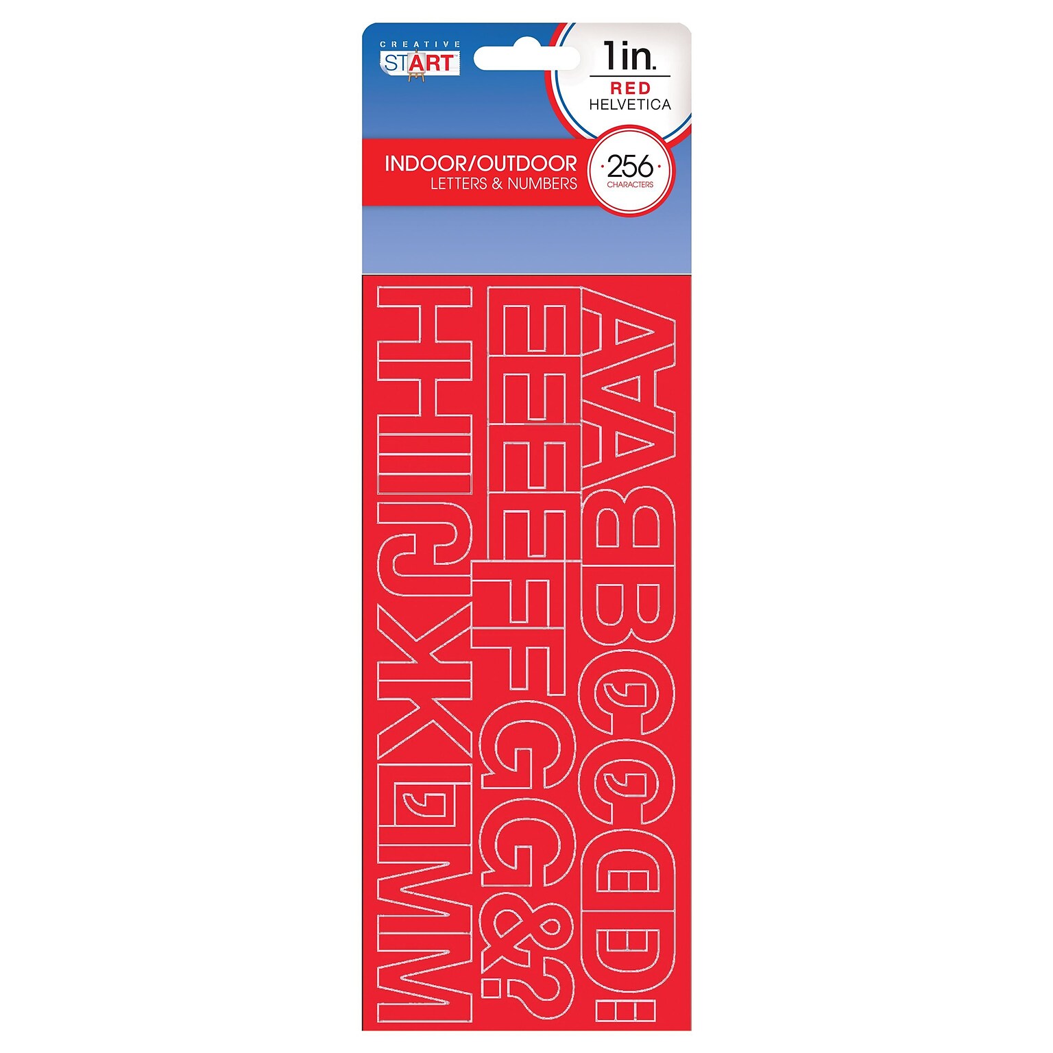 Creative Start Self-Adhesive 1H Letters, Numbers, and Characters, Red, 1024 Count, Pack of 4 (098136PK4)