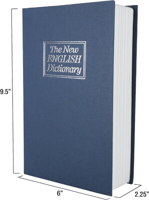Dictionary Diversion Book Safe With Key Lock, Black