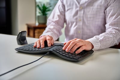 Kinesis mWave Mechanical Wireless Keyboard, Tactile Switch, Black (KB150P-TAC)