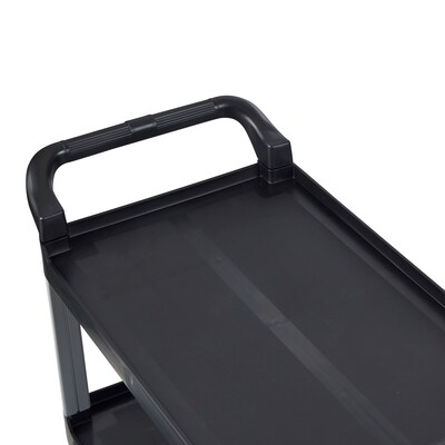 Luxor 3-Shelf Serving Cart, Black/Aluminum (SC12-B)