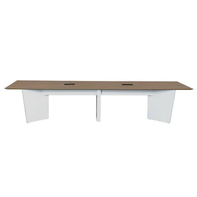Regency Array 144"W x 48"D Conference Table with Grommet, Noble Oak/White (ACT14448NOWH)