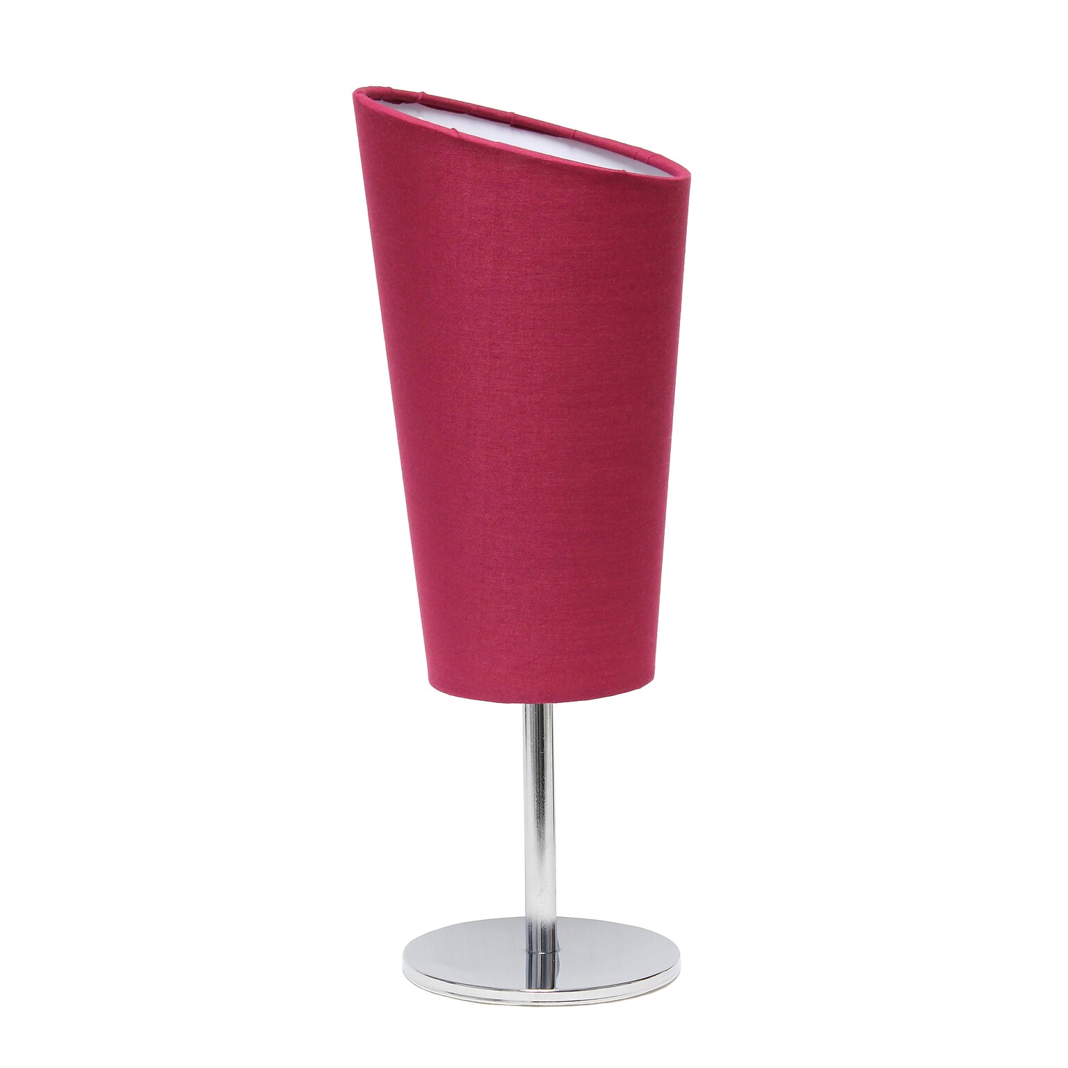 Creekwood Home Chrome Slanted 12.4 LED Table Lamp, Pink (CWT-1012-PN)
