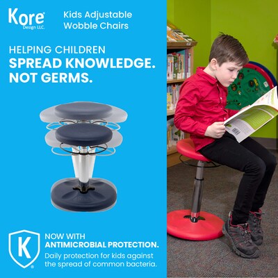 Kore Design Kids Adjustable Standard Wobble Chair 14" to 19", Dark Blue (KD-3104)
