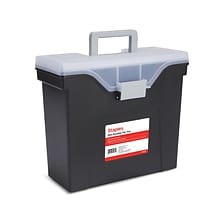 Staples Slim Portable File Tote, Letter Size, Black (140164/111108)