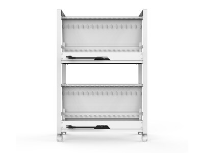 Luxor 32-Unit Tablet/Chromebook Open Charging Cart, White Steel (LOTM32)