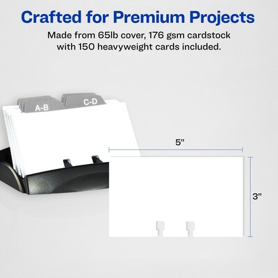 Avery Rotary Cards, Matte White, 3 x 5, Laser/Inkjet, 150/Pack (05386)