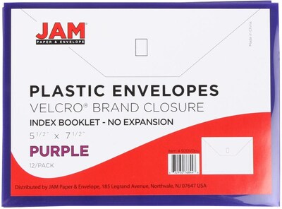 JAM Paper Premium Plastic Document File, Purple, 3/Pack (920V0PUX3)