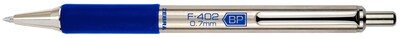 Zebra F-402 Retractable Ballpoint Pen, Fine Point, 0.7mm, Blue Ink, 2 Pack (29222)