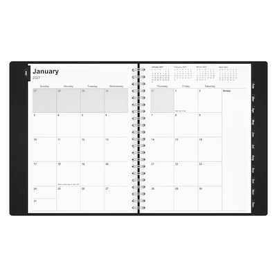 2027 Staples 8" x 11" Four-Person Daily Appointment Book, Black (ST58479)