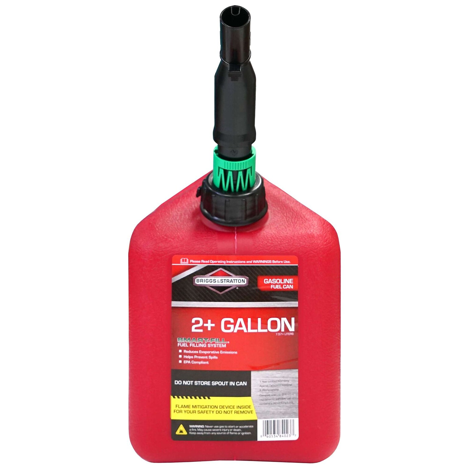 Briggs & Stratton FMD 2 Gallon Gas Can, Red, 216 Cans/Pallet (14012)