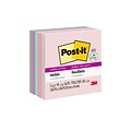 Post-it Recycled Super Sticky Notes, 3 x 3, Wanderlust Pastels Collection, 90 Sheets/Pad, 5 Pads/P