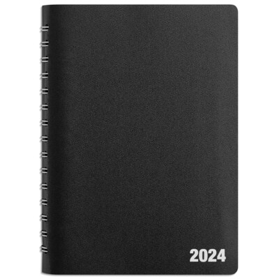 2024 Quill Brand® 5 x 8 Daily Planner, 5 x 8, Black (5215824QCC)