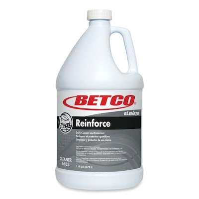 Betco Reinforce Floor Cleaner and Protectant, Lemon Scent, 1 Gal. Bottle, 4/Carton (BET16830400)