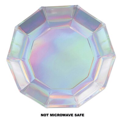 Beistle Decagon Plates, Iridescent, 24 Plates/Pack, 3/Packs (53573)