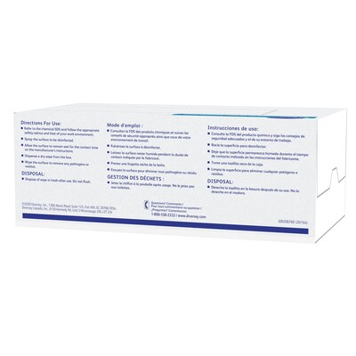 Diversey Fabric Cleaning Wipers, 8 x 6, White, 500 Wipers/Box, 4/Carton (D1228884)