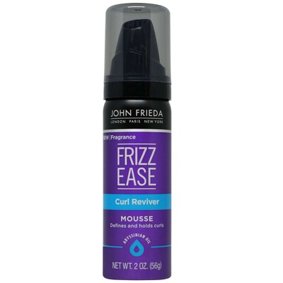 Frizz Ease Curl Reviver Mousse by John Frieda, 2 oz Travel Size Bottle, 9 Bottles/Bag, 12 Bags/Carto