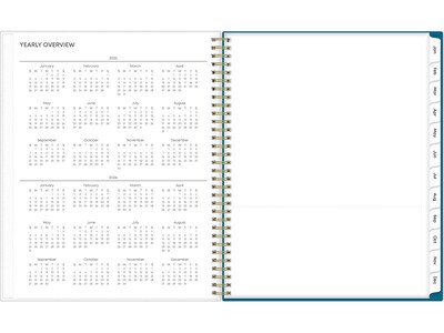 2025 Blue Sky Bakah Blue 8.5" x 11" Weekly & Monthly Planner, Plastic Cover, White/Blue (137261-25)