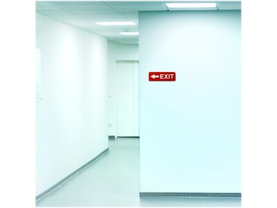 Excello Global Products Emergency Exit Indoor/Outdoor Wall Sign, 9" x 3", Red/White, 2/Pack (EGP-HD-0257)