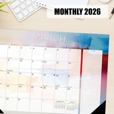2026 Willow Creek Abstract Art 17" x 12" Monthly Desk Pad Calendar (57391)