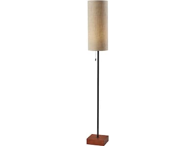 Adesso Trudy 62 Walnut Floor Lamp with Natural Drum Shade (1569-12)