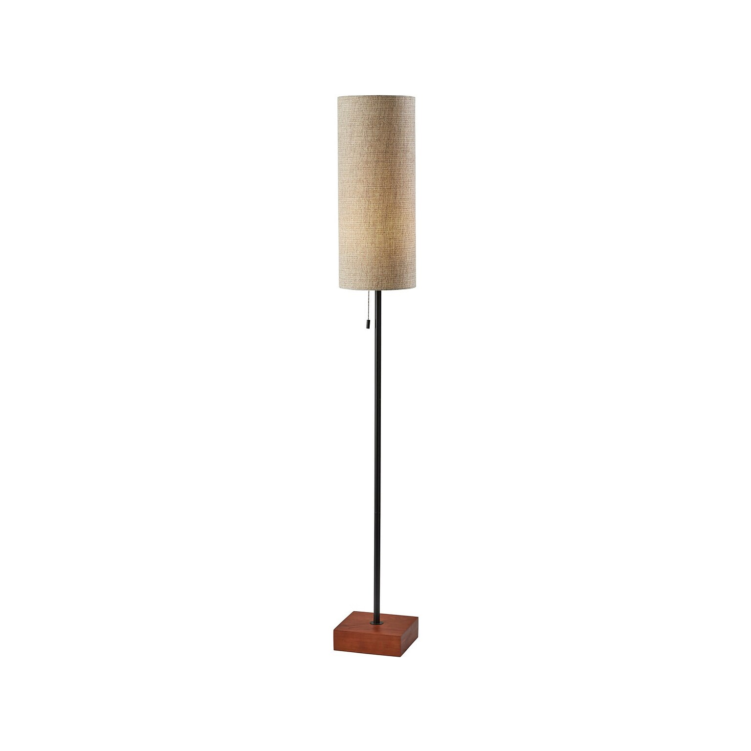 Adesso Trudy 62 Walnut Floor Lamp with Natural Drum Shade (1569-12)