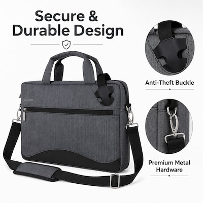 Vangoddy Wave Nylon Messenger Bag, Black (NBKLEA603)