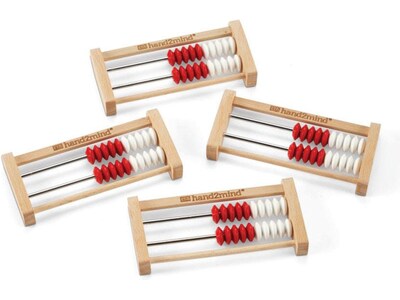 hand2mind Mini 20-bead Rekenrek, White/Red, 4/Set (86886)