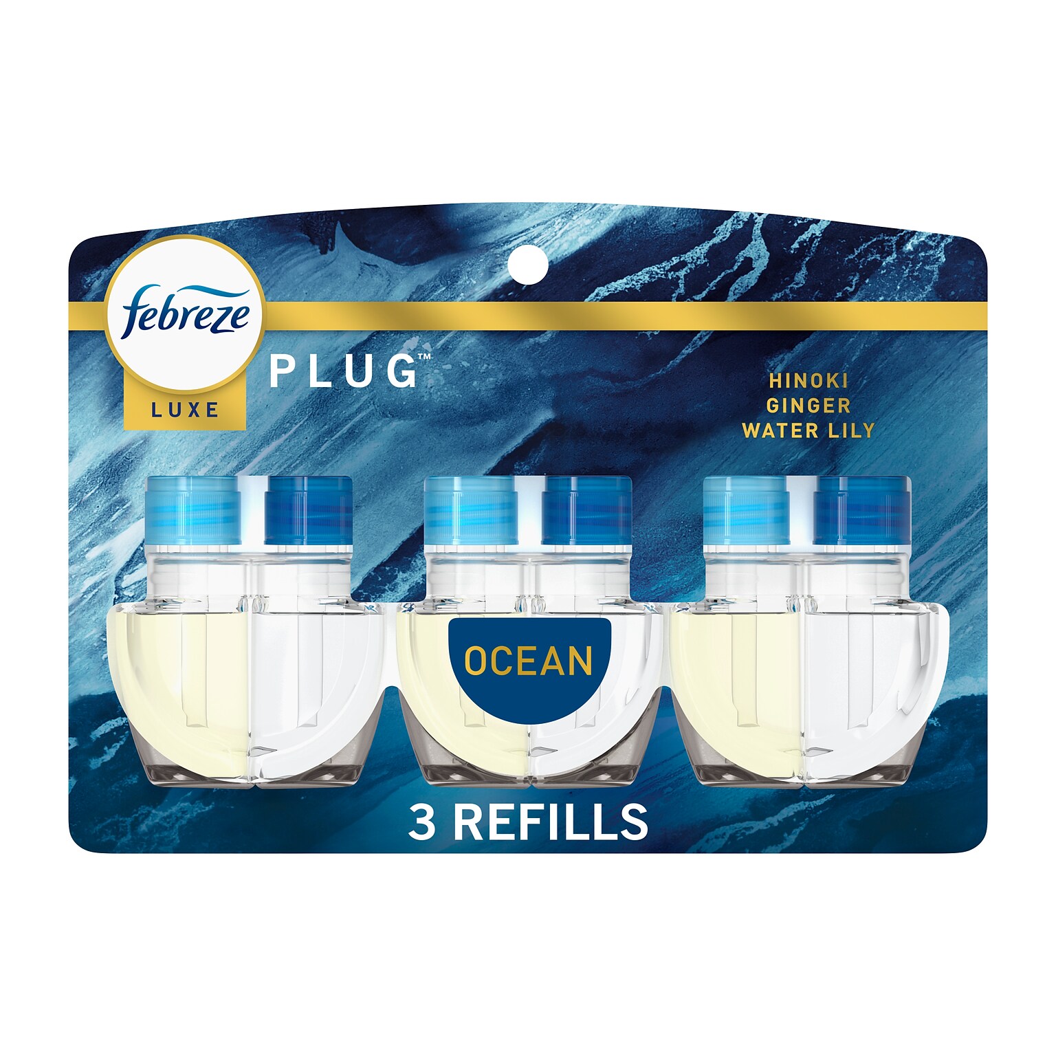 Febreze Plug Air Freshener Warmer Refill, Ocean Scent, 0.87 fl. oz., 3/Pack (71932)