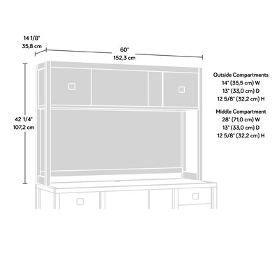 Sauder Cannery Bridge 60"W Desktop Hutch, Sindoori Mango (429511)