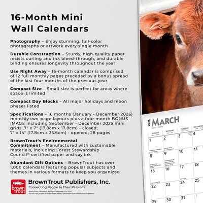 2026 BrownTrout Baby Moo Moos 7" x 7" Monthly Wall Calendar (9798330702275)