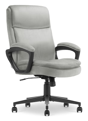 Serta Comfort Ergo Ergonomic Velvet Fabric Swivel Executive Chair, Gray (CCHR10016C)