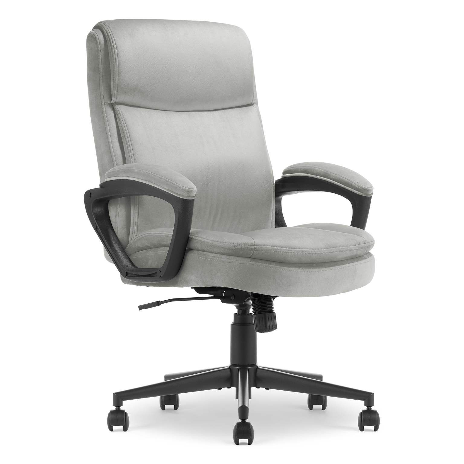 Serta Comfort Ergo Ergonomic Velvet Fabric Swivel Executive Chair, Gray (CCHR10016C)