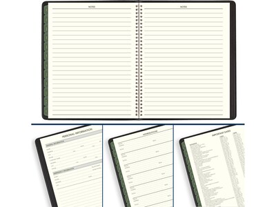 2025 AT-A-GLANCE Recycled 7" x 8.75" Weekly & Monthly Appointment Book, Faux Leather Cover, Black (70-951G-05-25)
