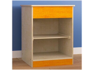 Flash Furniture Bright Beginnings Kids' 2-Shelf Kitchen Cabinet, Brown/Orange (MK-ME03539-GG)
