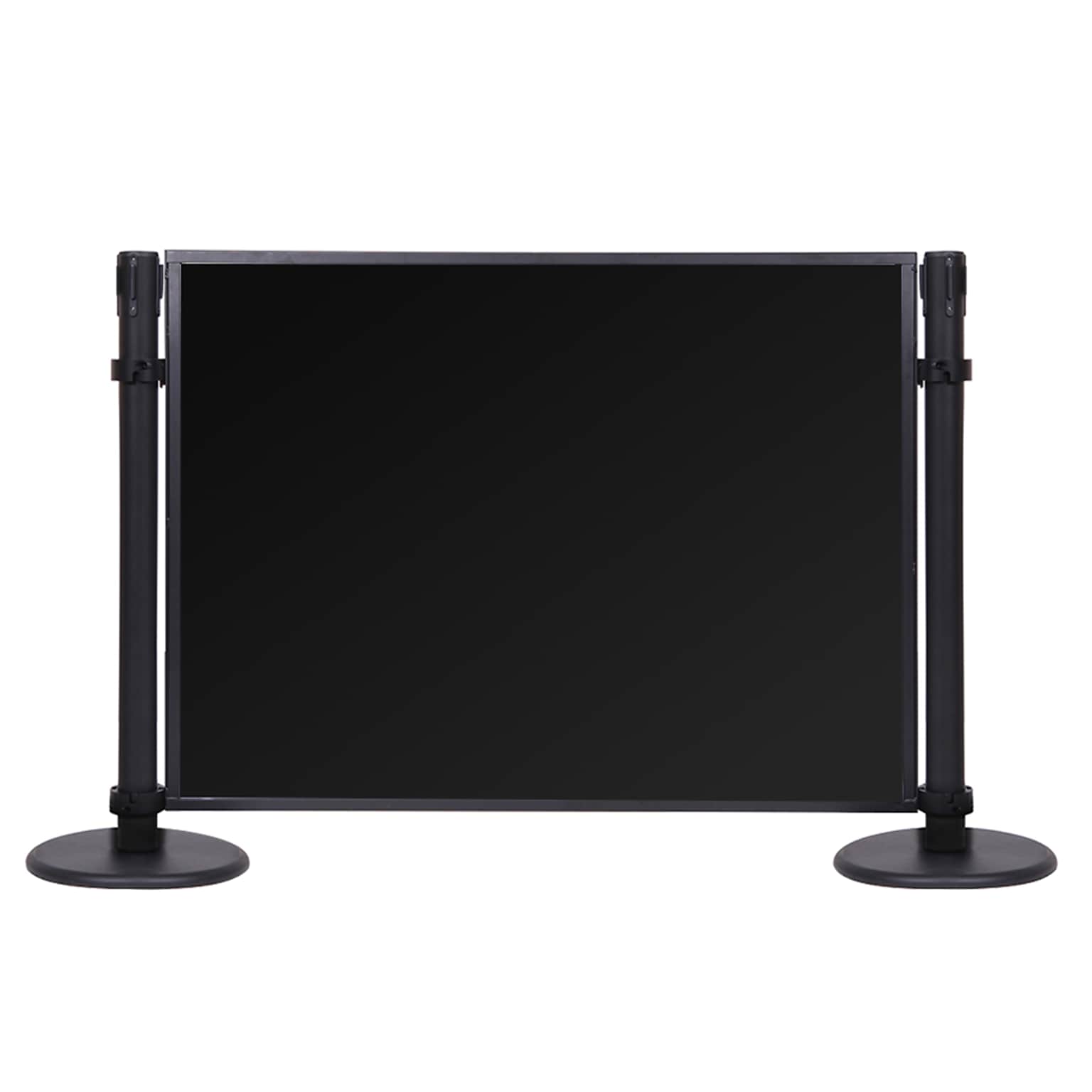 Queue Solutions 34 x 4’ PVC Stanchion Post Panel Kit, Black (PNL4834B-BS-4COL)
