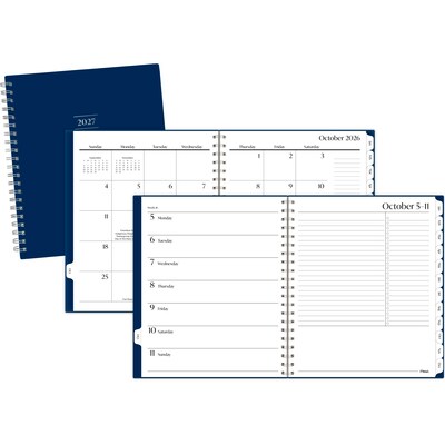 2027 Mead Essentials 9 x 11 Calendar Year Weekly & Monthly Planner, Plastic Cover, Navy (CRW630G2027)